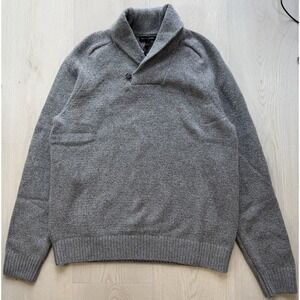 Banana Republic x Repreve Gray Shawl Collar Button Sweater Men Large NWT